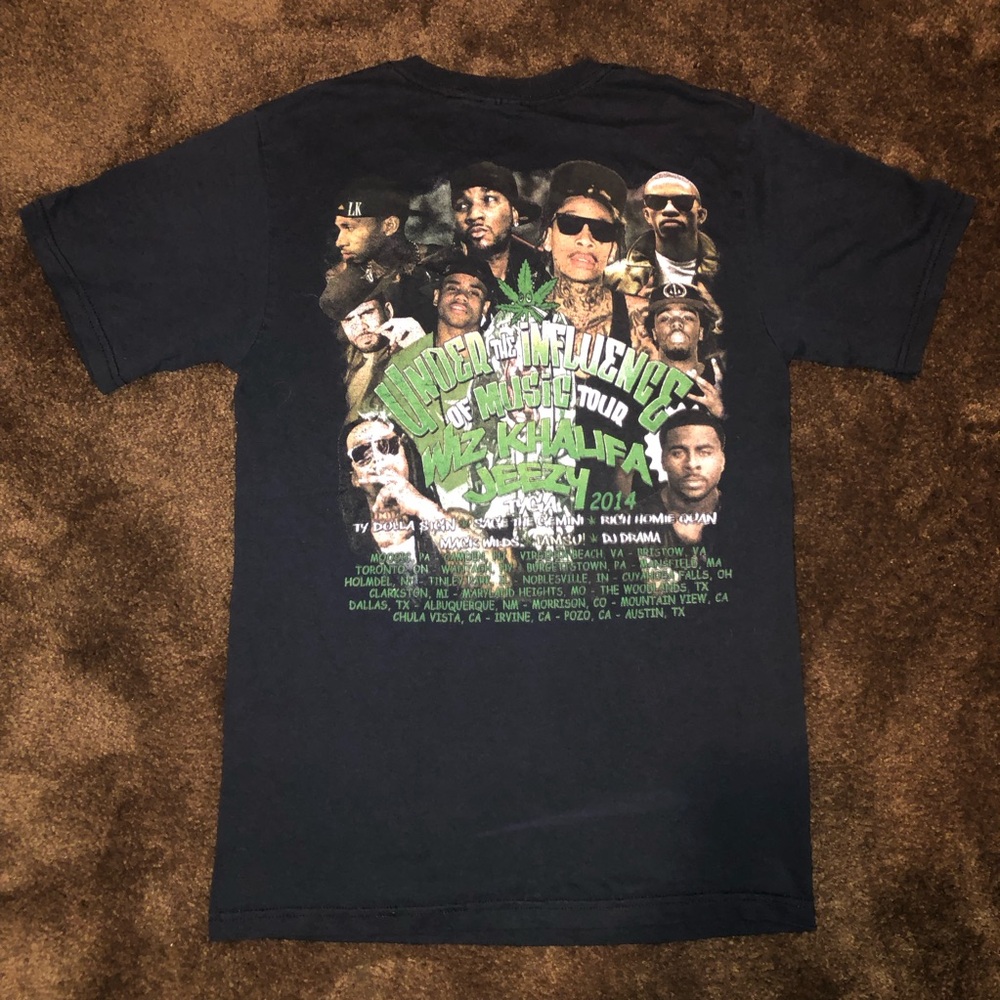 Wiz Khalifa Shirt Mens Black Rap Hip Hop 2012 Under The Influence Tour USA